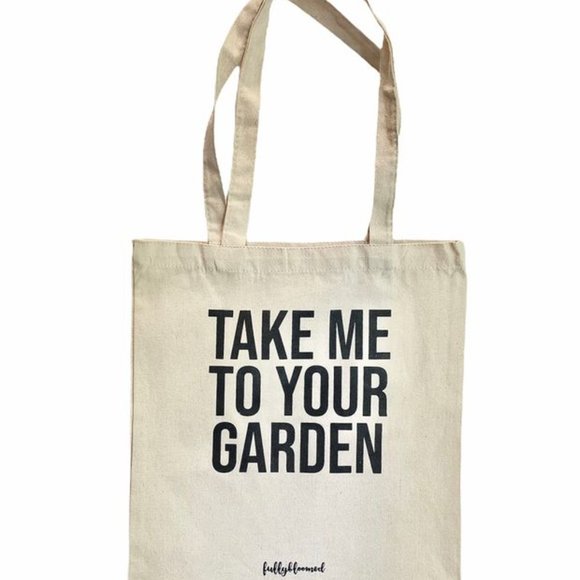 "Take Me to Your Garden" Canvas Tote Bag - Picture 3 of 4
